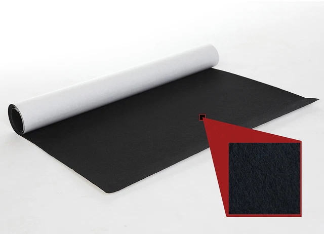 Filz, selbstklebend, Schwarz, 1 mm,  1 Rolle auf Pappkern, 32 qm Dekofilz