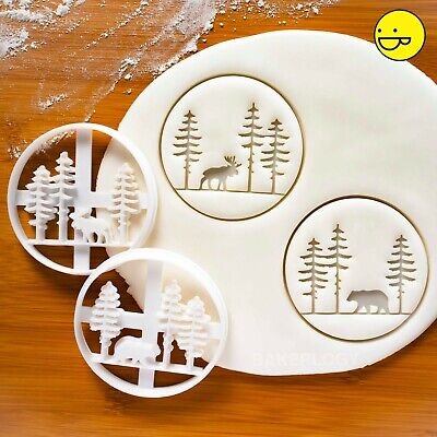 Forest Bear & Moose cookie cutters |animal Christmas rustic nature enchanted elk