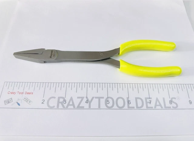 Snap On Tools NEW 61CFHV 8" Hi-Viz Yellow Duck Bill Serrated Jaws Plier USA