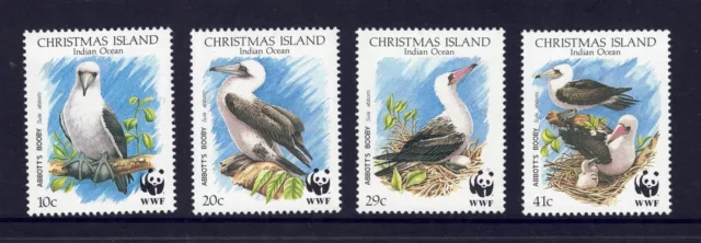 Christmas Island 1990 WWF Abbotts Booby set of 4 MUH