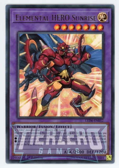 Yugioh Elemental HERO Sunrise LED6-EN012 Ultra Rare 1st Edition NM/LP