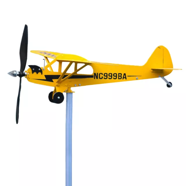 Yard Garden Stake Ornament Wind Spinner Weather Vane Landscaping Airplane Model
