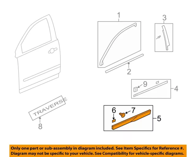 Chevrolet GM OEM 13-16 Traverse Front Door-Lower Molding Trim Right 22923502