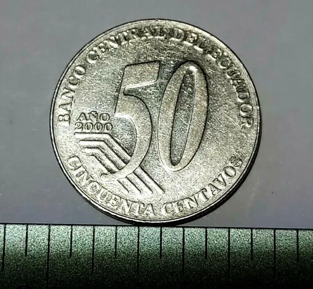 Vintage collectors Ecuador 50 Centavos 2000 Steel Coin