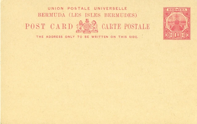 Bermuda 1909 PSC  postal stationery Card Docks Foreign rate   One Penny   MNH