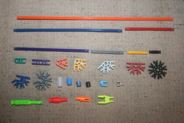 Micro Knex Rods, Connectors, Spacers and Pins