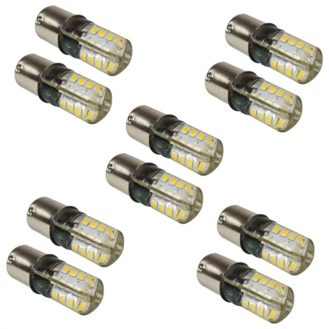 10-Pack HQRP 3W BA15s Base 32 Leds SMD2835 Light Bulb Cool White 6000-7000K 250