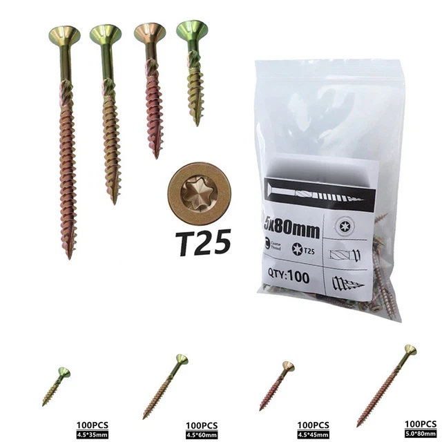 Torx vite per lavorazione del legno viti legno Torx T25 attacco legno 100 pz