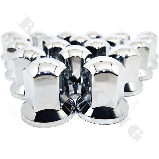 100 Cache-écrous Chromés Pour Camion/remorque – Plastique ABS, Diamètre 32 Mm, Fixation Facile - 13
