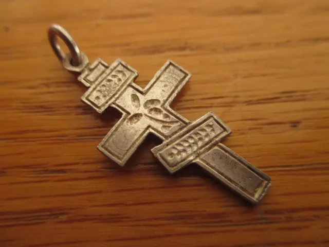Sterling Silver Orthodox Cross From Jerusalem, Blessed #93
