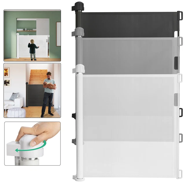 Treppenschutzgitter Roll Ausziehbar 0-180 cm Türschutzgitter Absperrgitter Baby+