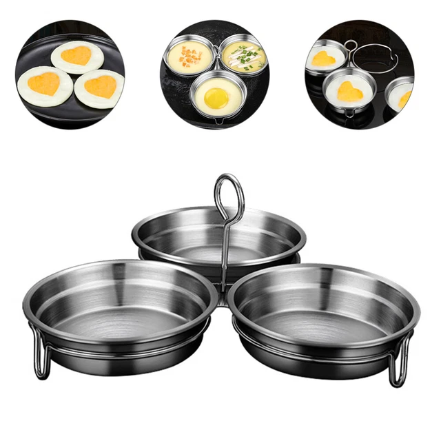1 juego de sartén antiadherente para caza furtiva de huevos caza furtiva acero inoxidable sartén para caza furtiva de huevos