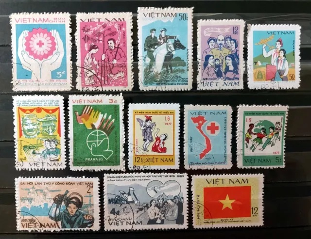 Vietnam Briefmarken von 1961 bis 1989 gestempelt kleines Lot in bester Erhaltung