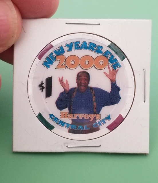 OBSOLETE! HARVEYS Wagon Wheel Casino NEW YEAR'S EVE Central City $1 GAMING CHIP OBSOLETE! HARVEYS Wagon Wheel Casino NEW YEAR'S EVE Central City $1 GAMING CHIP
