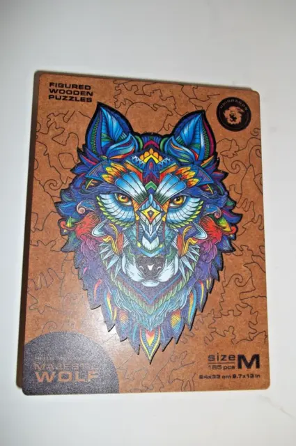 Unidragon Majestic Wolf M 185 piece Wooden Jigsaw Puzzle-King Size