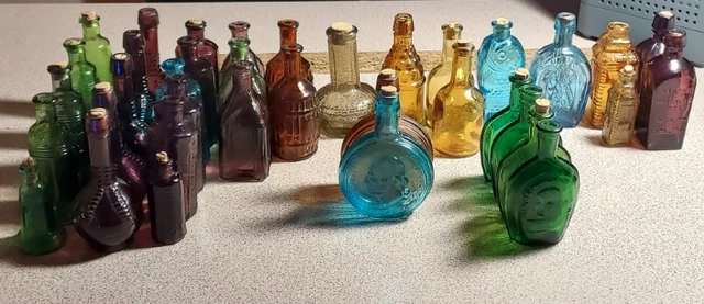 Vintage Wheaton, Mini Colored Glass Bitters Bottles (Lot of 37) Vintage Wheaton, Mini Colored Glass Bitters Bottles (Lot of 37)
