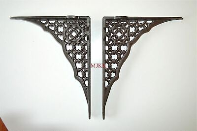 Pair of Gothic Revival cast iron shelf brackets wall bracket shelving AL32