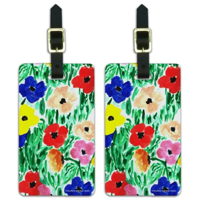 All the Flowers Pattern Luggage ID Tags Suitcase Carry-On Cards - Set of 2