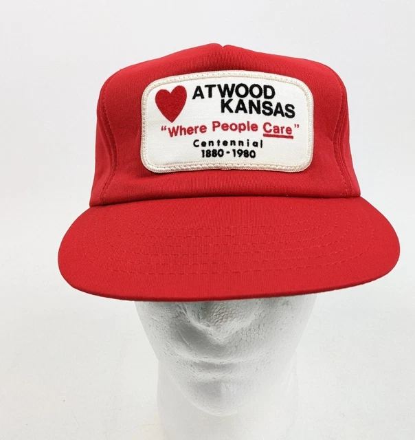 Vintage Snapback Trucker Hat Foam Cap Atwood Kansas 1980s Small Town Centennial