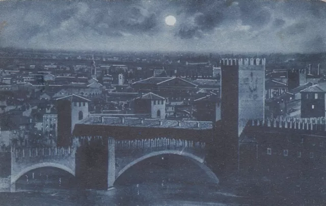 Cartolina *20 Verona Veneto Castello E Ponte Scaligero Storia Viaggiata 1929