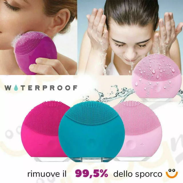 Mini Spazzola Cura Viso  In Silicone Pulizia Pelle Massaggio Anti Eta' Forever