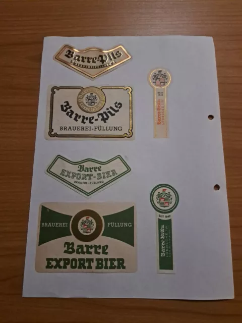 ☆☆Bieretiketten Sammlung Barre Bräu Lübbecke NRW 16 Etiketten☆☆ Minden