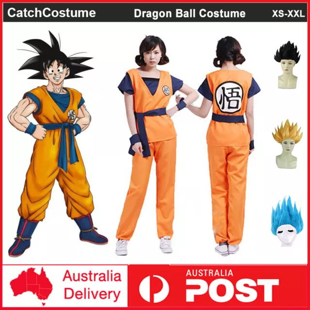 Anime Dragon Ball Z Son Goku Cosplay Costume with Wig Party Fancy Dress Outfit
