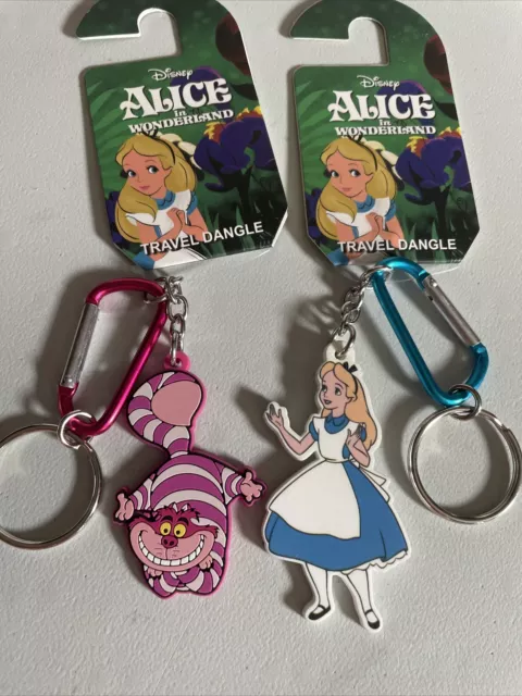 2X Disney Alice Wonderland Cheshire Cat Travel Dangle Bag Charm Keyring Primark