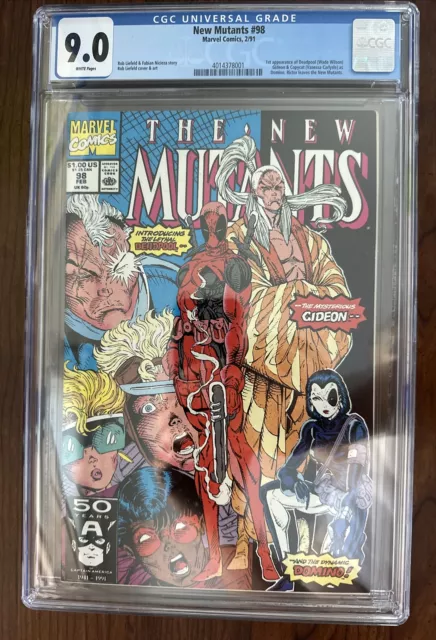 The New Mutants #98 (Marvel 1991) CGC 9.0 White Pages 1st Deadpool & Wolverine