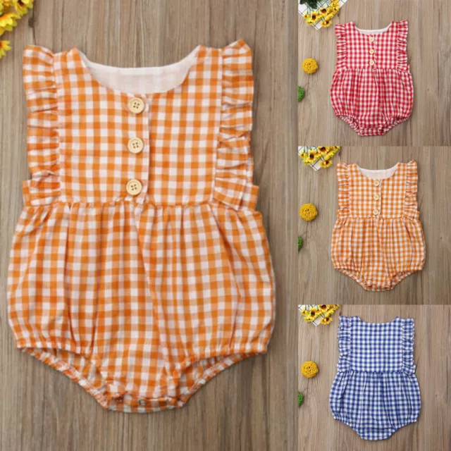 Abiti a quadretti neonate neonate romper tuta set body vestiti
