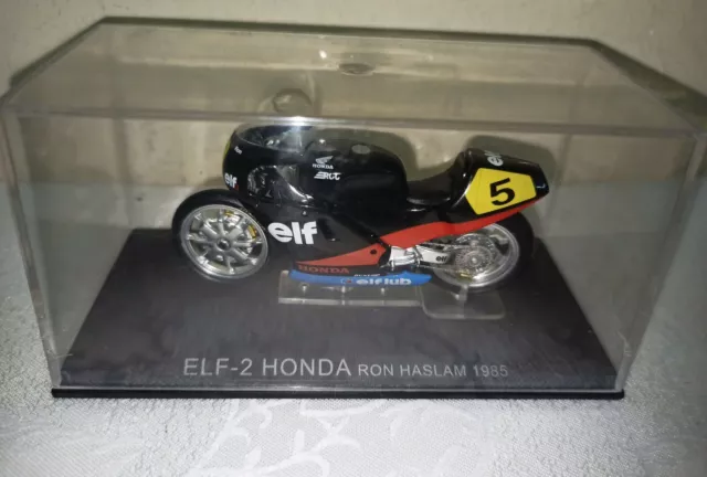 Modellino moto Elf-2 Honda Rom Haslam 1985, scala 1:24
