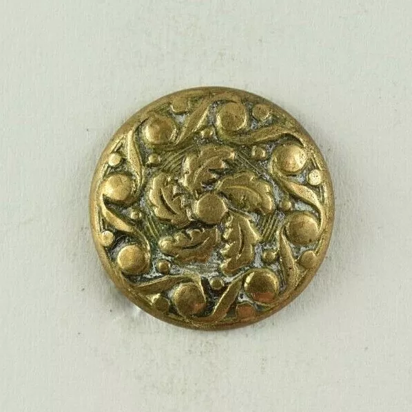 1820s-30s 1-Piece Robinsons Extra Star 5 Radial Leaves Design Button E3DT