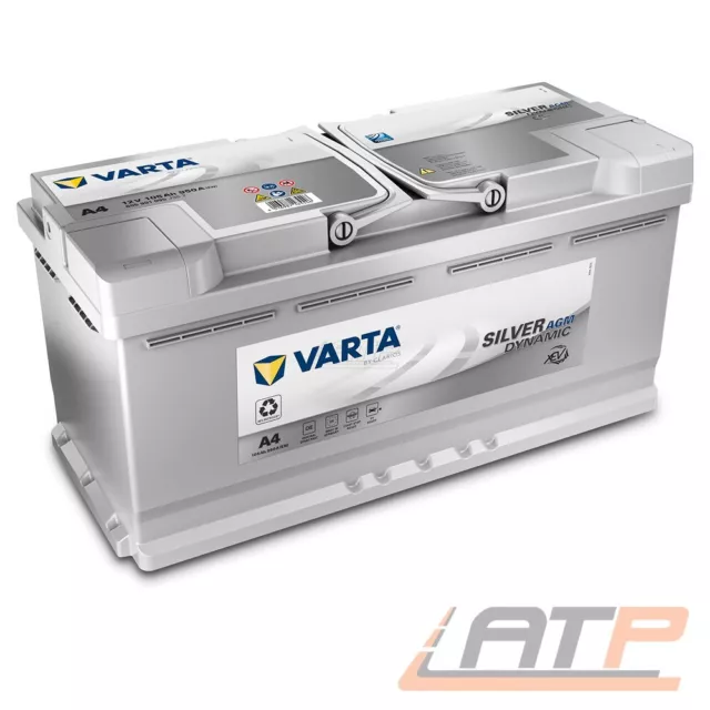 VARTA AUTOBATTERIE 12V 105Ah STARTERBATTERIE 950A xEV A4 INKL 10g BATTERIEPOLFET 2