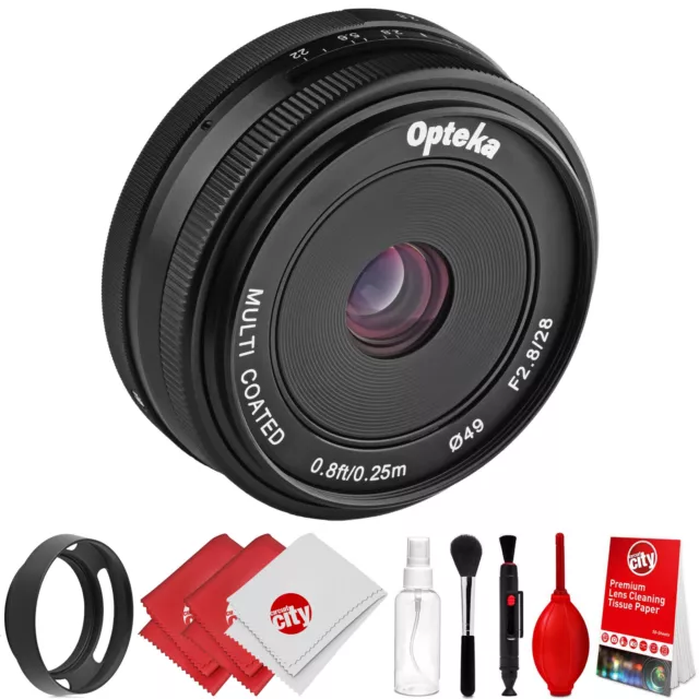 Opteka 28mm f/2.8 Lens + Kit for Panasonic GH5 GH4 GX85 GF8 GF7 GX850 GX8 G85 G9