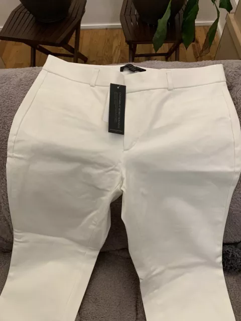 NWT $54, Banana Republic Sloan Petit Pants White Size 4