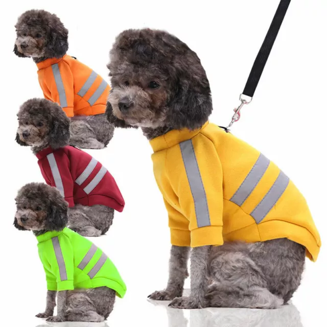 Nueva ropa para mascotas Warm Fleece Reflective Dog Sweater Abrigo Cachorro Chaqueta Cat Sweater