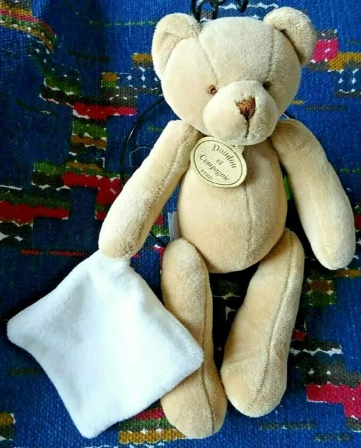 2Pa / Doudou Et Compagnie Mouchoir Ours Tatoo Blanc Beige Marron  Etat Neuf