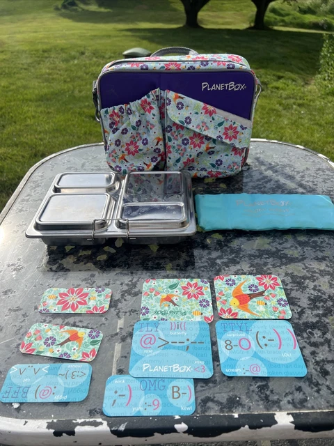 Planet Box Reusable compartment steel box/carry floral bag Lunch Box set Planet Box Reusable compartment steel box/carry floral bag Lunch Box set