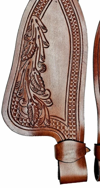Fender Set Horse Saddle Western Replacement Fenders Pair Smooth Genuine Leather