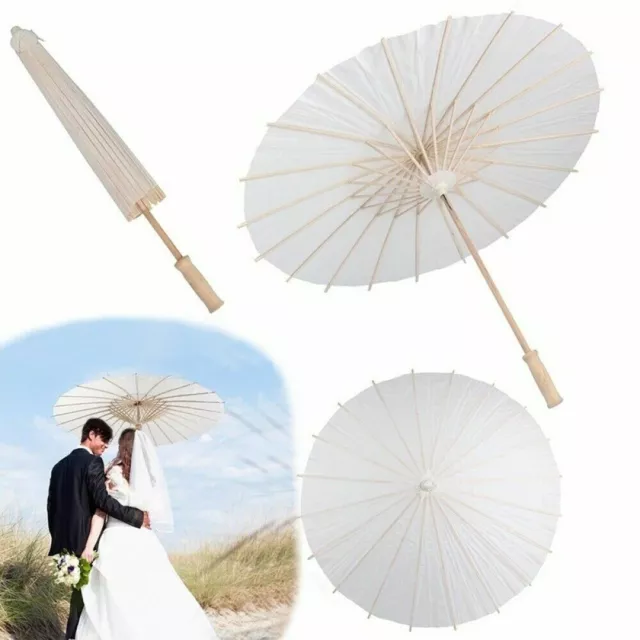 22-52cm White Paper Parasol Umbrella Chinese Japanese Paper Umbrella Party Decor