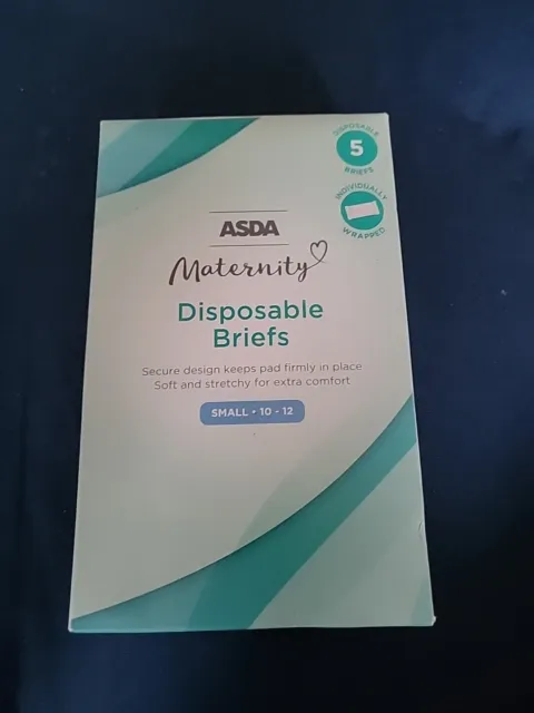 ASDA MATERNITY DISPOSABLE Briefs X 5 Size Small 10-12 £0.99