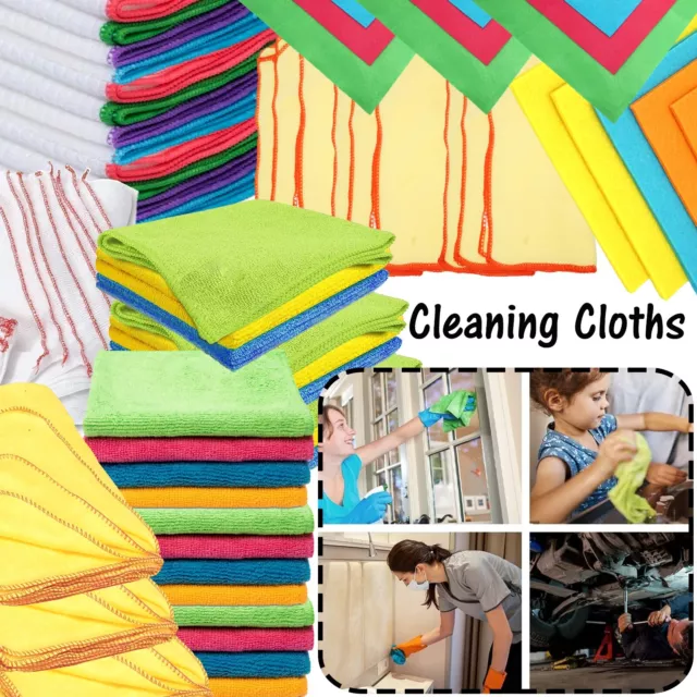 Microfibre Towels Multipurpose Dusting Cloths Car Window Kitchen Cleaning Cloths