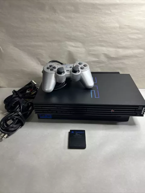 PlayStation 2 PS2 Console Bundle Fat Cables & Controller Tested Works