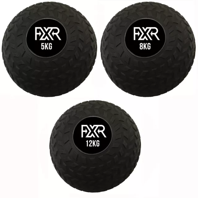 FXR Sports Tyre Tread No Bounce Medicine Slam Ball Set 5kg, 8kg & 12kg