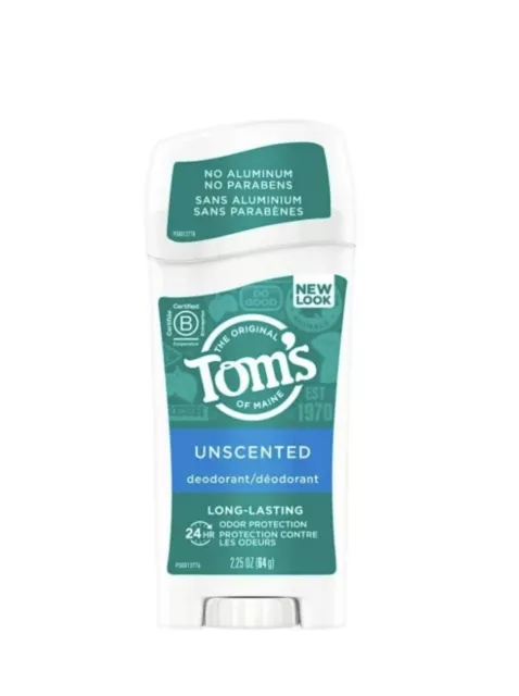 Desodorante natural Toms of Maine 24 horas unisex de larga duración sin perfume 2,25 oz