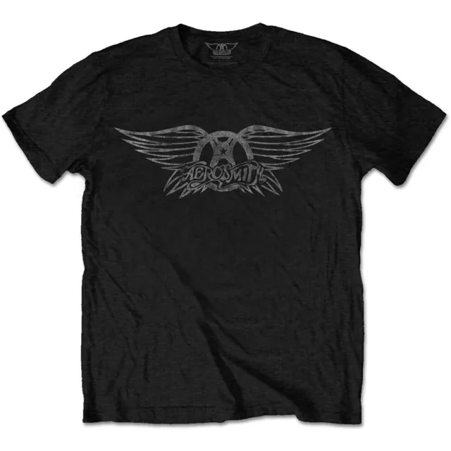 Black Aerosmith Classic Logo Autorisé T-shirt Hommes