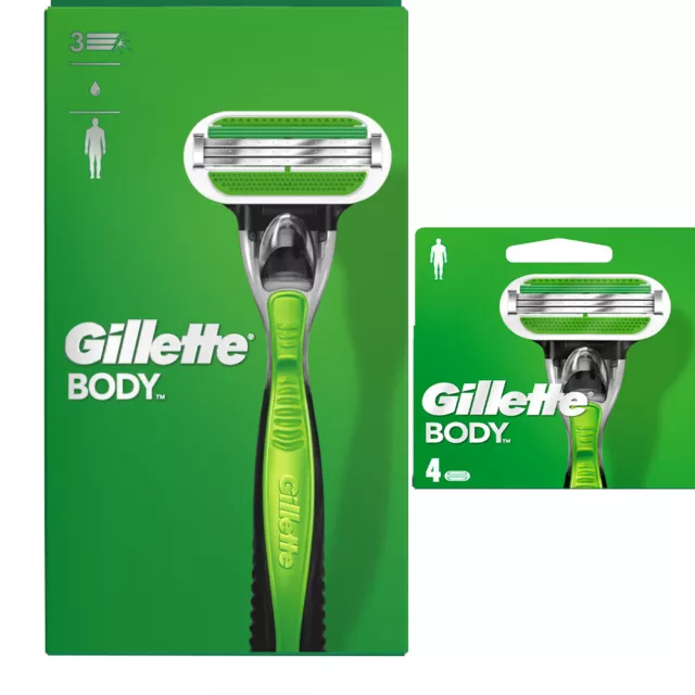 1 X Gillette Body Rasoir + 4er Paquet Lame de Remplacement