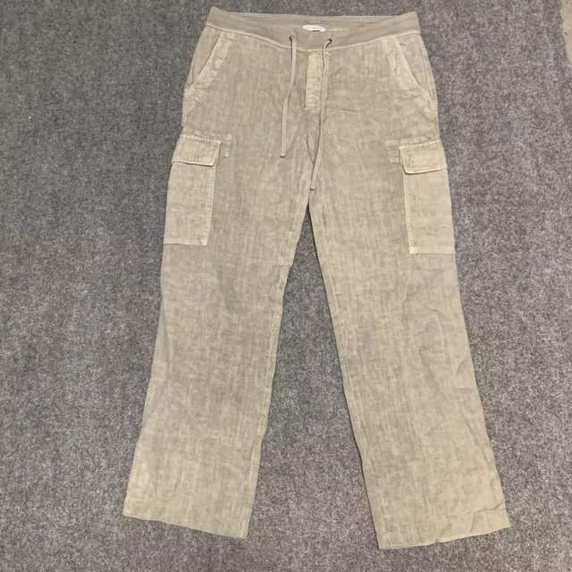 James Perse Mens Lightweight 100% Linen Drawstring Pants Size 3 Pockets Casual