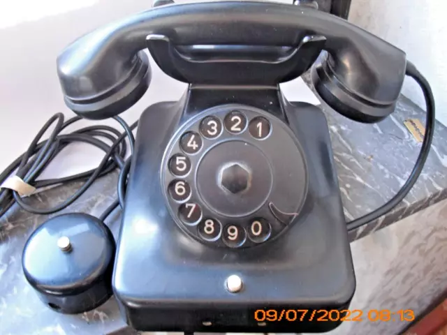 Teléfono de baquelita Siemens 9 Fg SK Tif 242b/R2 con caja de pared original, excelente estado,