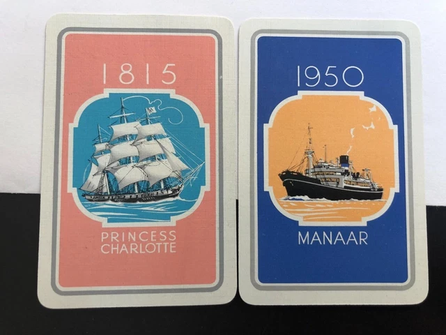 Vintage Art Swap Playing Cards Princess Charlotte Sailing Ship Mannar Steam Boat